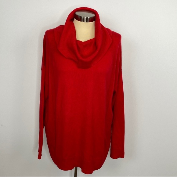 Banana Republic Red Cowl Neck Sweater - Picture 1 of 7